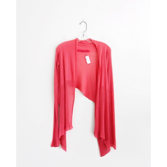 Rick Owens Coral Pink SS05 Crop Cardigan IT 42 NWT